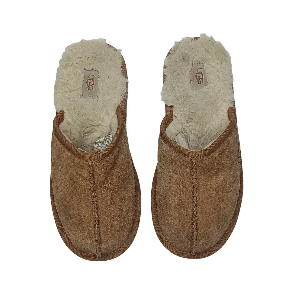 UGG Scuffette II Slippers Kids Size 3 Chestnut Suede Shearling Lined 1126382K